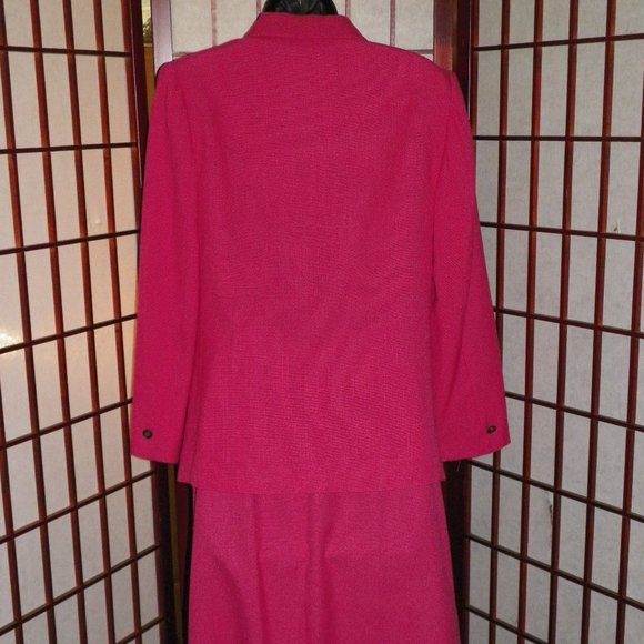 HOST PICK VTG Harrington Square 2 PC Pink Skirt Jacket Suit - Picture 3 of 11